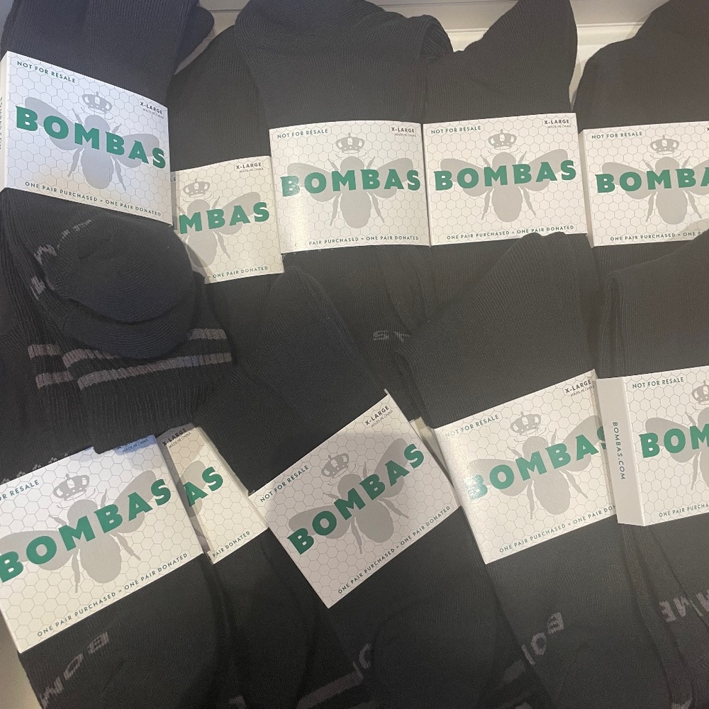 Bombas Men's calf Socks Lot Of 10 pairs new Black Size XL (13.5-16)